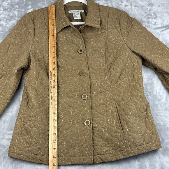 Requirement Quilted Jacket Womans Large Brown Stitched Details Lightweight(0855) - Picture 9 of 9